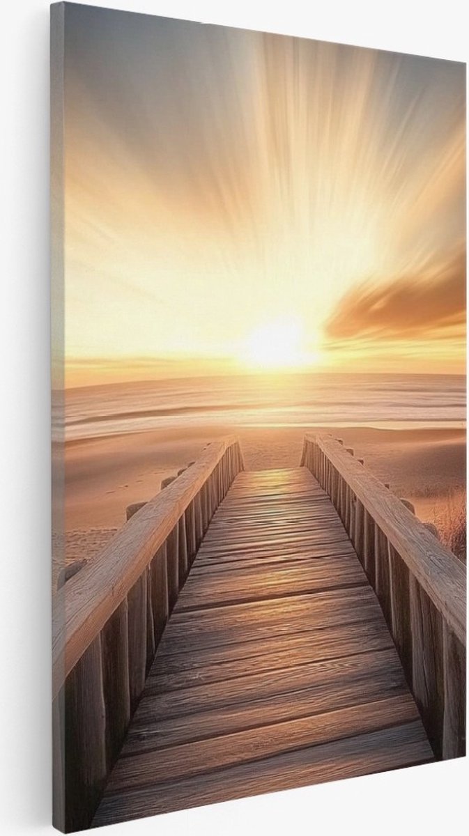 Saammp Canvas Schilderij - Natuur - Zonsondergang- landschap - 40x50 - Foto op canvas - Wanddecoratie - Muurdecoratie Woonkamer - Slaapkamer decoratie - Canvas Print Multicolor