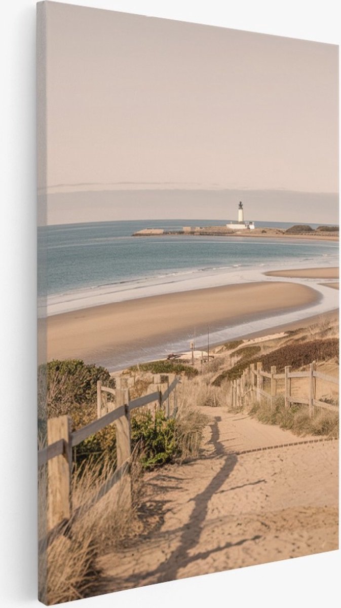 Saammp Canvas Schilderij - Strand - Zonsondergang - Zee - 100x150 - Foto op canvas - Wanddecoratie - muurdecoratie Woonkamer - Slaapkamer decoratie - Canvas Print Multicolor