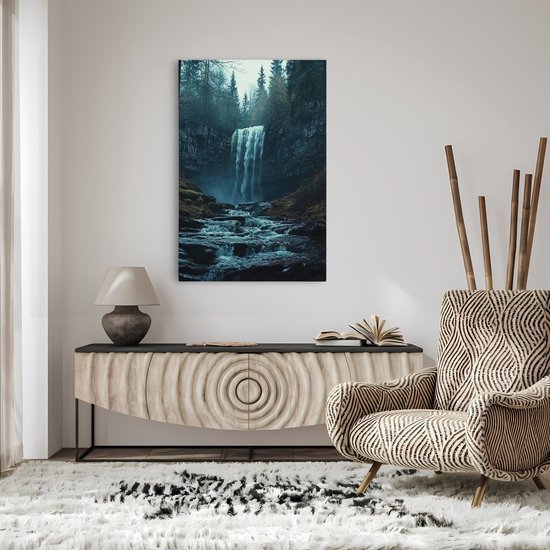 Saammp Canvas Schilderij - Natuur - Zwart-Witte bomen - landschap - 30x45 - Foto op canvas - Wanddecoratie - Muurdecoratie Woonkamer - Slaapkamer decoratie - Canvas Print
