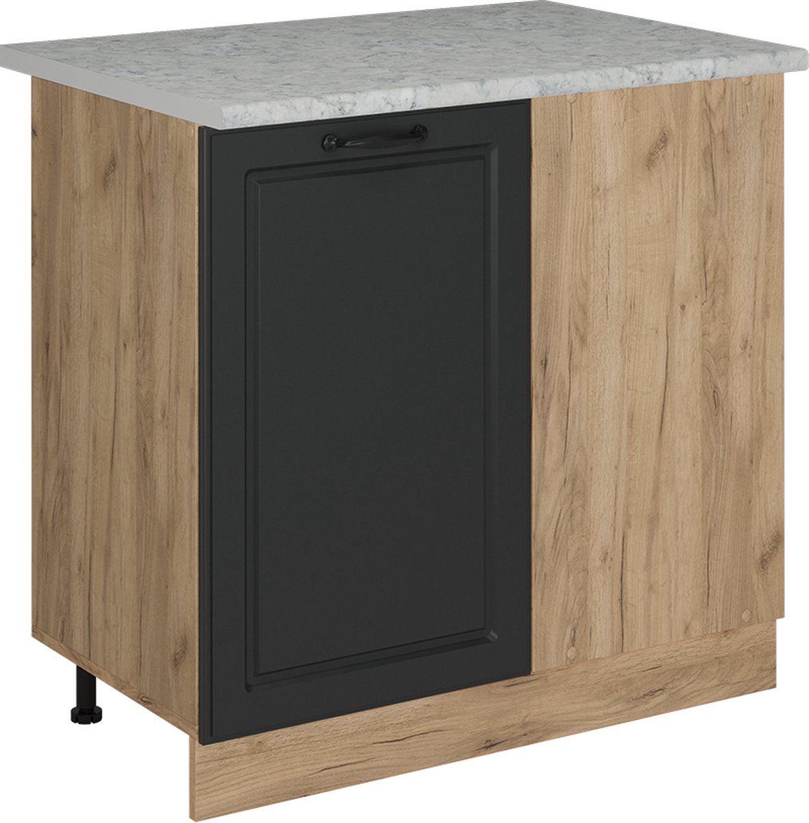 Vicco R-Line Hoekkast – 86 cm WB Marmer Antraciet landhuis Antraciet landelijk/Goudkleurig Eiken