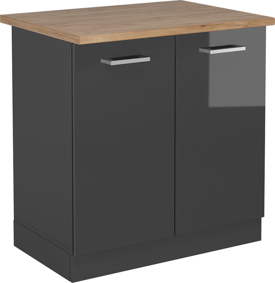 Vicco R-Line Wastafelkast – 80 cm, WB Eik Antraciet Hoogglans