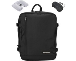 KLM & Transavia Rugzak 40x30x20 cm - Maximale Inhoud - Handbagage Tas 40x30x20 - 17 inch Laptopvak - Zwart
