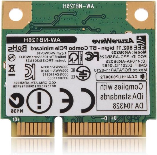 Carte WiFi Bluetooth 2.4G Mini PCI-E Pour PC Portable - Compatible Dell/ASUS, 300 Mbps, Bluetooth 4.0
