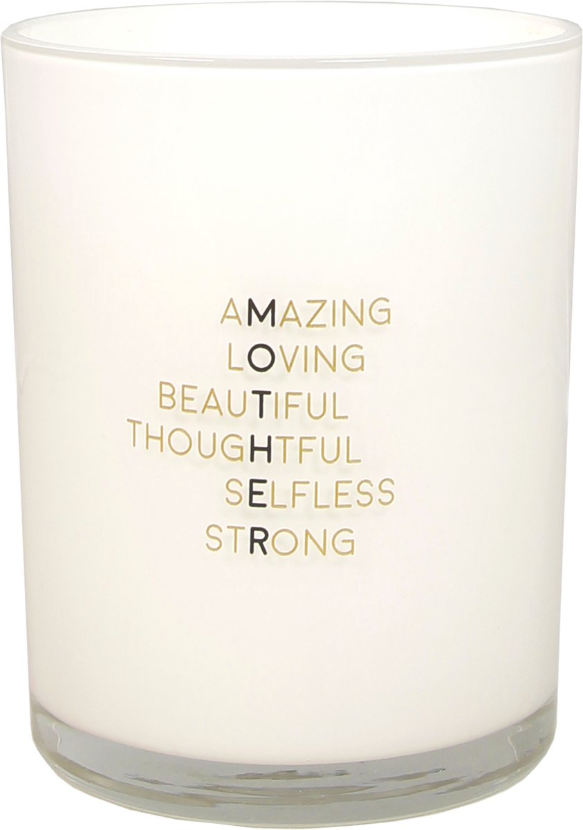 My Flame Lifestyle MY FLAME - Sojakaars - MOTHER - 10x12.5cm - 100 Branduren - Fresh Cotton Wit