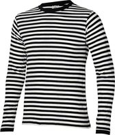T-Shirt de Fête Homme Manches Longues - Rayures - Zwart/ Wit - Taille XXL - Carnaval - Déguisements de Carnaval Homme - Costumes de Déguisements - Tenue de Fête - Apollo