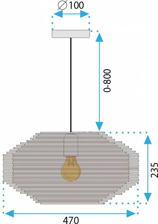 Lampe suspendue Toolight App1486-1Cp Marron 23,5 x 47 x 80 cm