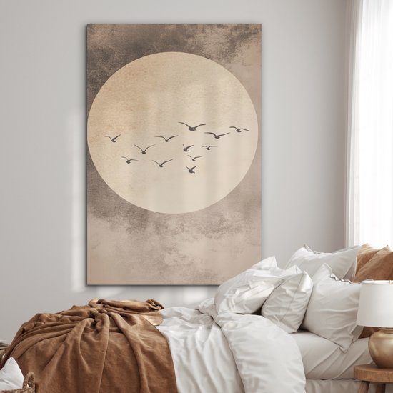 Tableau aluminium 120x180 cm - Décoration murale métal - Vogel - Beige - Japandi - Décoration murale métal salon - Décoration industrielle - Photo sur dibond - Accessoires industriels chambre