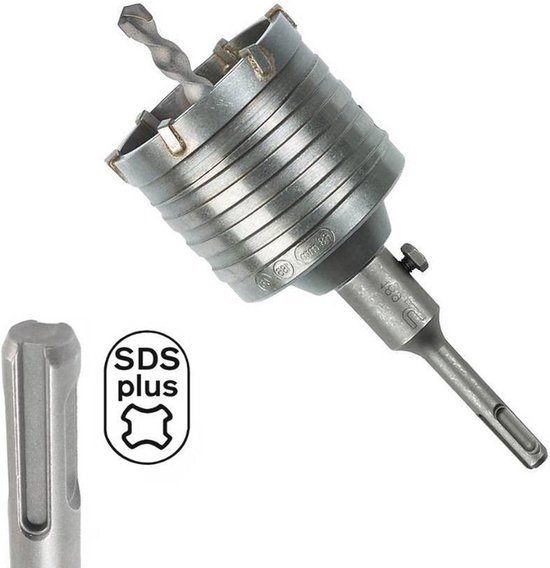 Höfftech scie cloche 80 mm - Foret SDS+ - Foret à couronne pour plâtre de béton de pierre