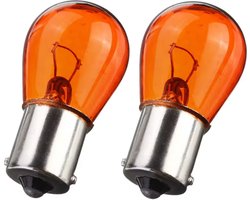 TLVX 2 stuks BA15S 1156 PY21W Origineel Oranje Halogeen Autolampen - Knipperlichten - Turn Signal Light – Richtingaanwijzers - Auto Verlichting – Gevarenlicht - Bayonet – Draaifitting – Draailamp - Oranje licht - 12V - (2 stuks)