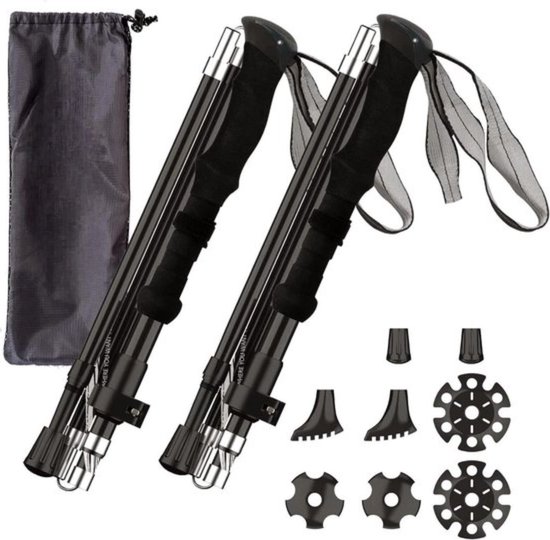 ALPIN LOACKER Wanderstöcke faltbar Aluminium mit Korkgriff I Nordic Walking Stöcke Damen I Leichte Faltbare Trekkingstöcke Teleskop für Bergsport, 100-120 cm