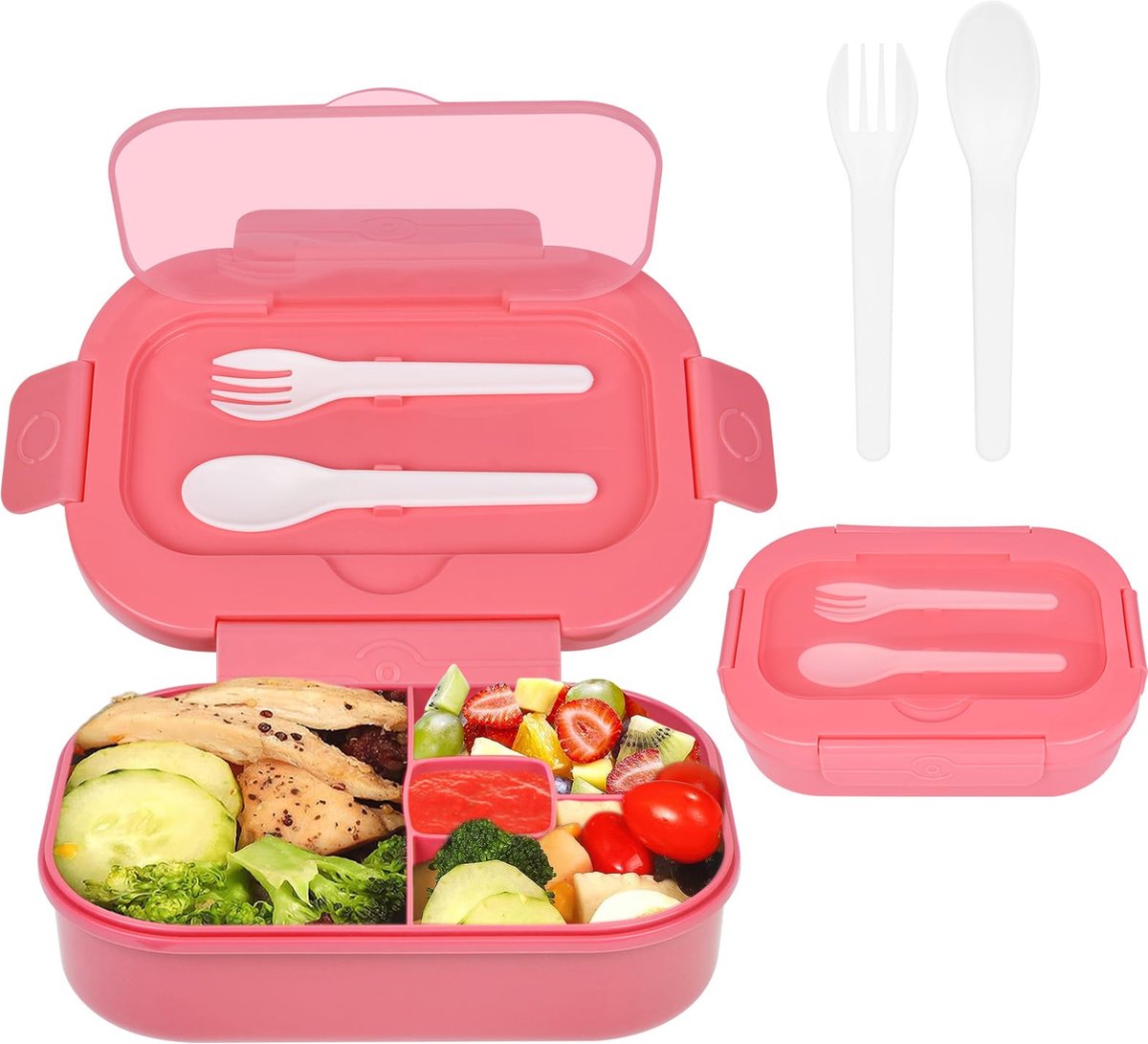 La'Moussawi ® Kindvriendelijke Lunchbox met Vier Vakken voor Dagelijks Gebruik