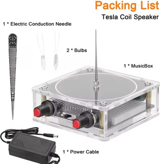 Tesla Coil multifunctioneel - Tesla Music Tesla Coil -luidspreker - bluetooth speaker Tesla Coil - draadloze transmissieverlichting, experimentele producten voor wetenschap en onderwijs - Musical Tesla Coil Arc Plasma Speaker, Bluetooth van Merkloos — afbeelding 5