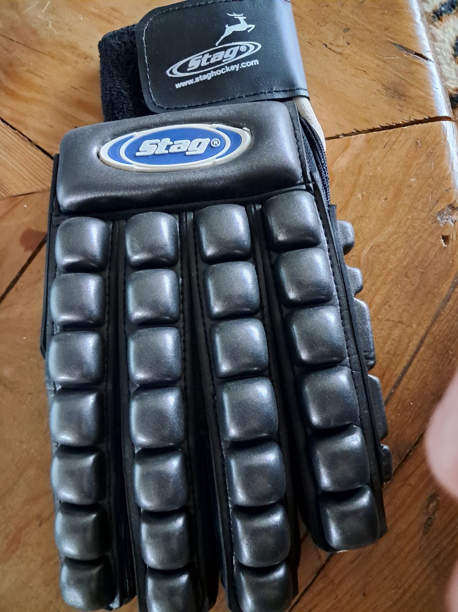 Stag Hockeyhandschoen Links Super Bone Zaal Zwart Maat L