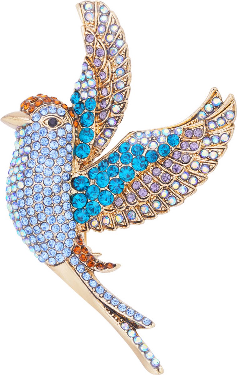 Trendy - Broche - Sierspeld - Colourful Wings - Blauw