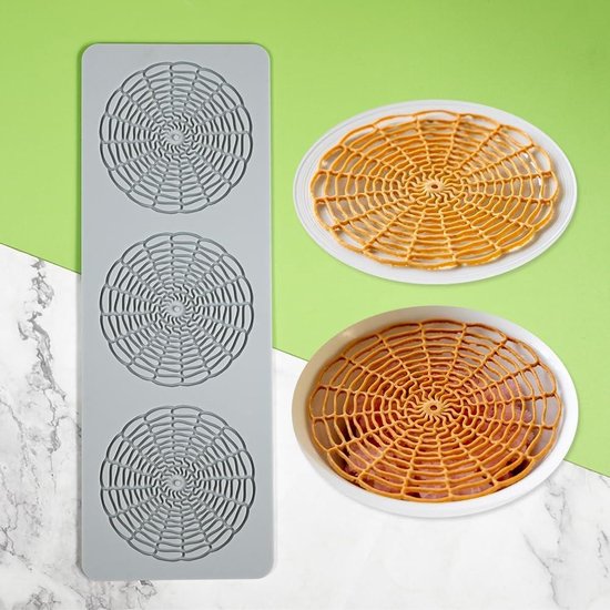 Silicone Fondant Lace Mat, Sugar Craft Impression Mold Eetbare Cake Moleculaire Cuisine Decoreren, 2 Gaten Leaf