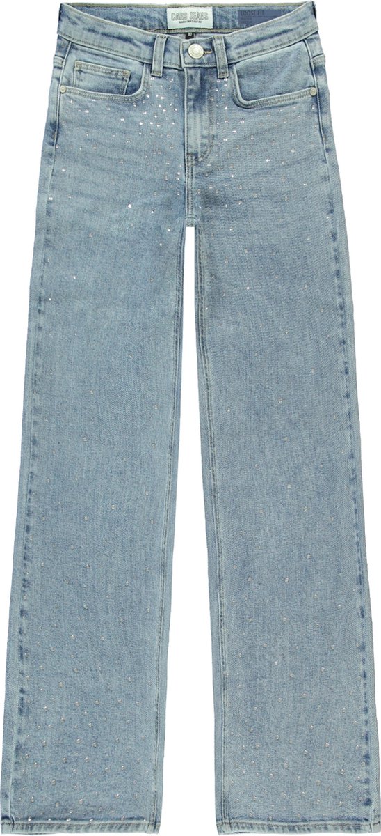 Cars Jeans Yara Den.Rhinestone Blue Used Meisjes Jeans - Maat 176