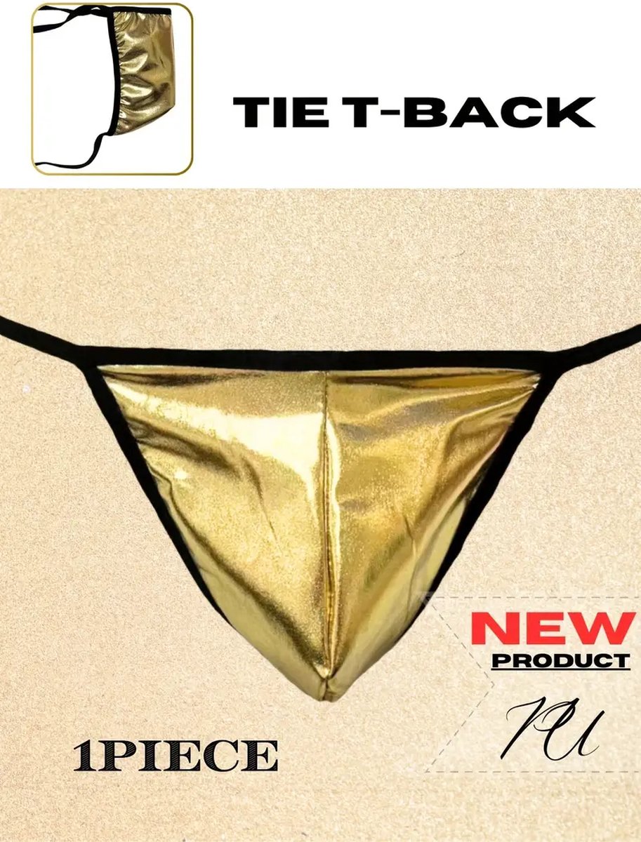 String-Heren-Sexy-Goud-Lingerie-Opwindend-Glimmend-Erotisch-Goedkoop