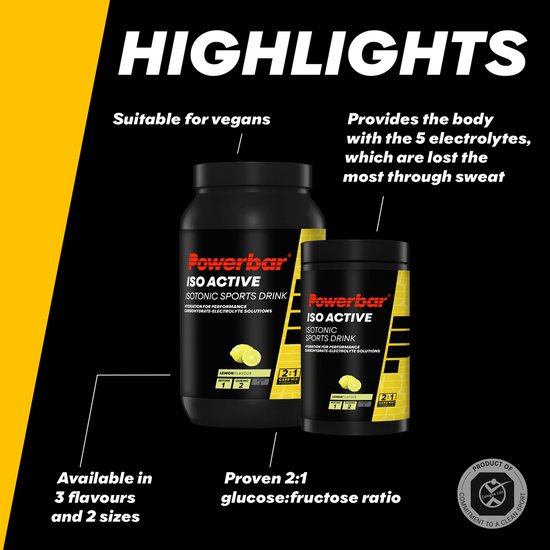 Powerbar sportdrank - IsoActive - Lemon - 600 gram - 9 liter — afbeelding 4