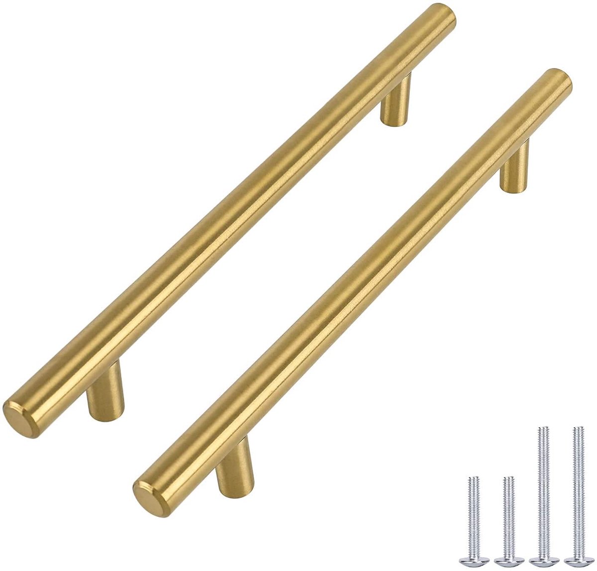 My Ninki ® Elegante Moderne Keukengrepen Set van 10 voor Kasten en Lades, Goudkleurig Roestvrij Staal, 128 mm