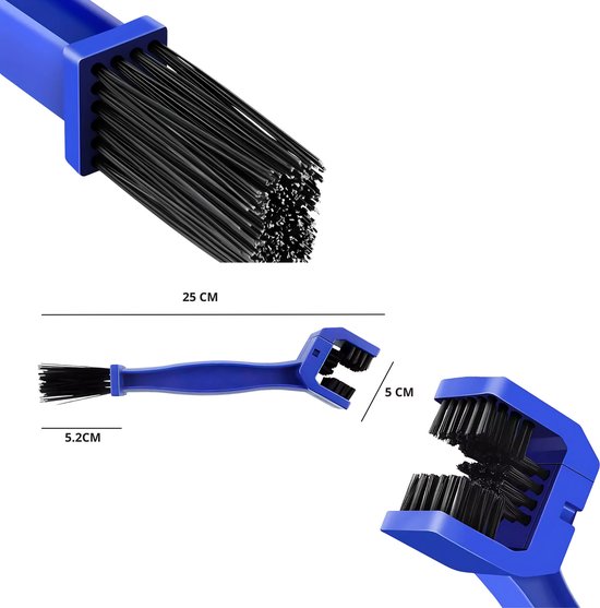 Luxamore® Kettingborstel voor Fiets & Motor - Fietsketting Reiniger & Motor Ketting Schoonmaakborstel - Geschikt voor MTB, Racefiets, Scooter & Brommer - Diepe Reiniging - Blauw van Merkloos — afbeelding 2