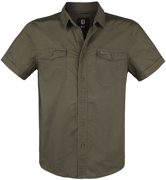 Chemise à manches courtes Brandit Roadstar en Katoen olive pour homme - Basics