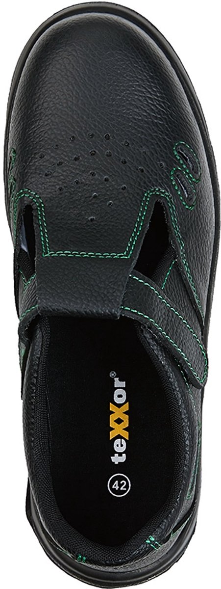 teXXor S1-Sicherheitsklettsandale Gap Schwarz/Grün-37