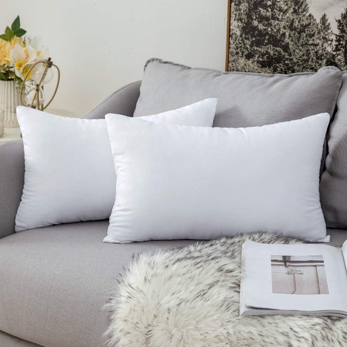 My Ninki ® Zachte en Pluizige Binnenkussens voor Comfort en Stijl in Huis, 40 x 60 cm, Set van 2