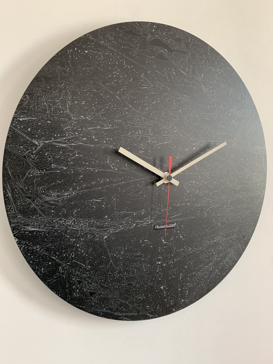 ChantalBrandO Wandklok BRETAGNE BLACK XL Modern Industrieel Design