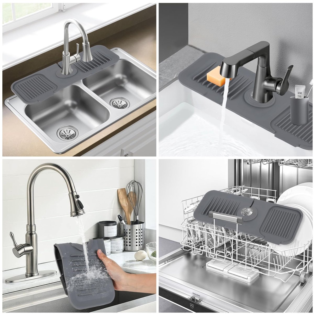 My Ninki ® Siliconen Gootsteenbeschermingsmat met Zelfafvoer voor Keuken en Badkamer