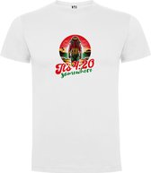 T-shirt Wit avec imprimé coloré « Reggae – Il est 16h20 quelque part – Style musical _ Liberté » Imprimé en couleur Taille L