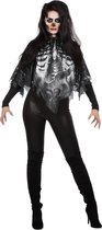 Spook & Skelet Kostuum | Poncho Skelet Wazig Spook Vrouw | One Size | Halloween | Verkleedkleding