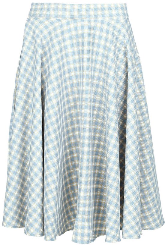 Jupe Banned à carreaux bleus « Cary » de longueur Medium, bleu-blanc, S, pour femme