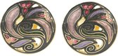 Behave® Oorclips clipoorbellen rond donker groen emaille 2,3 cm