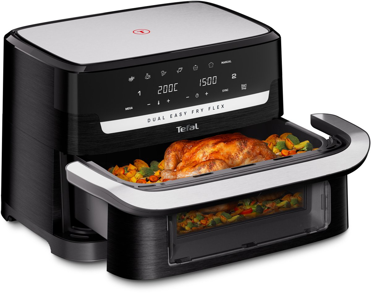 Tefal Dual Easy Fry Flex EY9228 - Airfryer - 9L