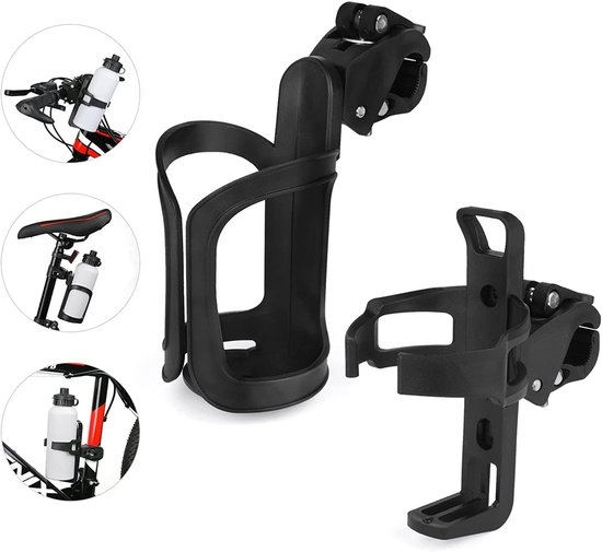 Fietsfleshouder, verpakking van 2 360 graden rotatie snelontgrendeling Fietsfleshouder, bekerhouder, drankhouder voor fietsen, mountainbikes, kinderwagens en rolstoelen van Suranew — afbeelding 2