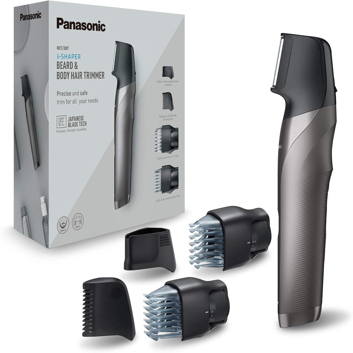 3-in-1 Multi-Roomer Baard- en Lichaamshaartrimmer met 4 Accessoires