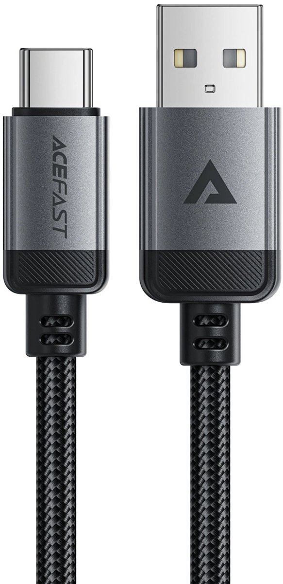 Image of Acefast- USB-A naar USB-C - Universele kabel - Snellader geschikt voor USB-C apparaten - 480Mb/s - 1.2 Meter - Zwart
