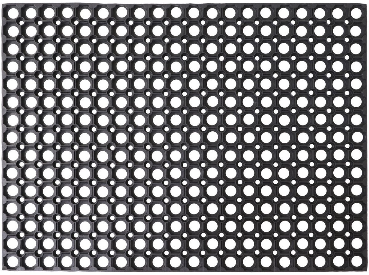 Luance Deurmat - 60 x 80 cm - rubber - buitenmat - schoonloop matten voor buiten Zwart