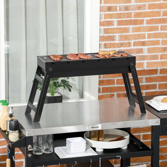 Betaalbare Goederen® Tafel BBQ - zwart - houtskool - barbecue - bbq houtskool - barbecues - familie - eten gezelligheid - metaal van Merkloos — afbeelding 5