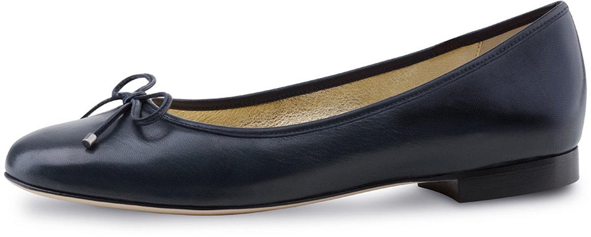 Werner Kern Liu Ballerina's Dames - Donkerblauw Leer - Klassieke Instappers met Strikje - Damesschoenen - Kantoorschoenen - Werner Kern Ballerinas - Donkerblauw - 37.5