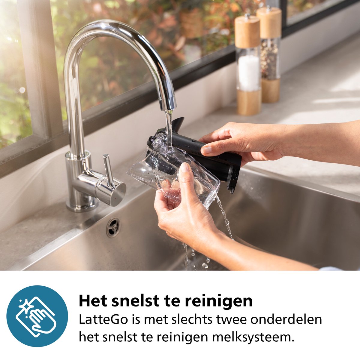 Philips 4400 Series - Espressomachine - 12 Warme & Koude Dranken - LatteGo Melksysteem - 40% Stiller - QuickStart - AquaClean Filter - Volautomatisch - Zwart & Zilver - Koffiemachine met bonen - EP4446/70 — afbeelding 6