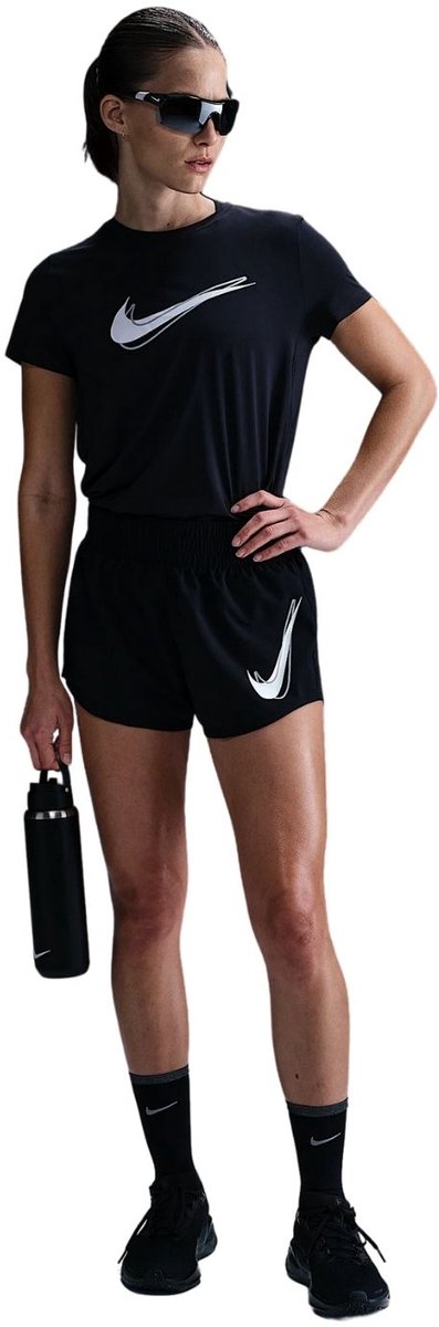 Nike One Swoosh Dri-Fit Sportshort Dames S Zwart