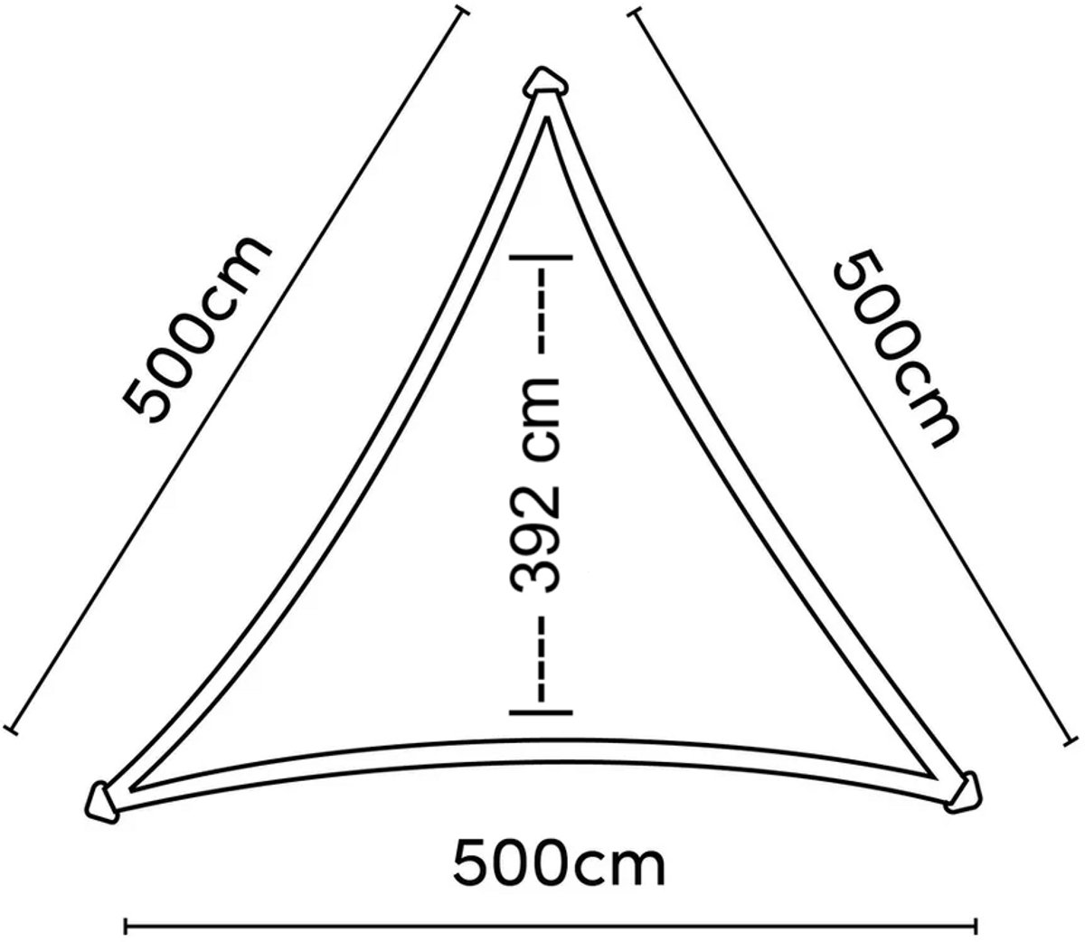 Nesling Voile d'ombrage triangulaire Coolfit, 500x500x500cm, Bleu glacier