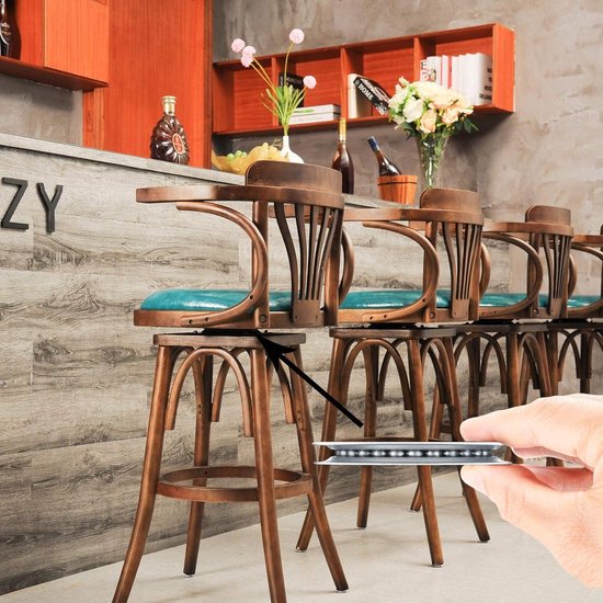 Lazy Susan Draaibare serveerschaal voor eettafel, 360 graden draaibaar, stil, rond dienblad, draaiplateau van hout, voor glasplaten, hout, marmer