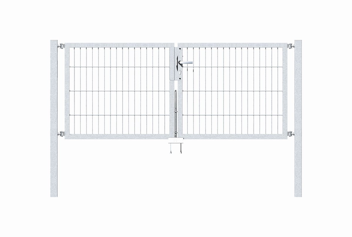 Alberts 647810 Dubbele poort Flexo met toebehoren, thermisch verzinkt, breedte 200 cm, hoogte 80 cm