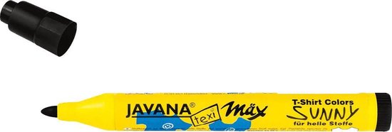 Javana texi mäx Sunny - Zwarte textielstift voor licht textiel