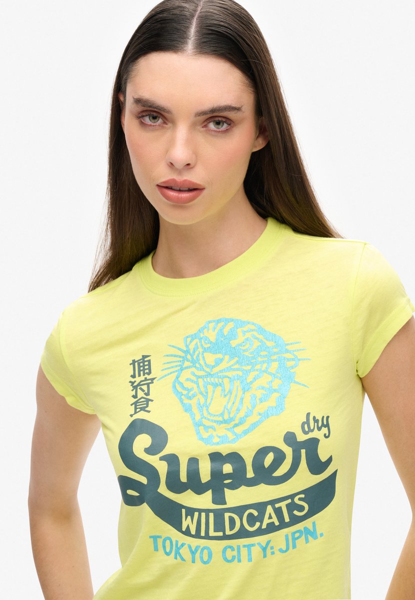 Superdry Varsity Burnout T-shirt Dames T-shirts Lemon Tonic