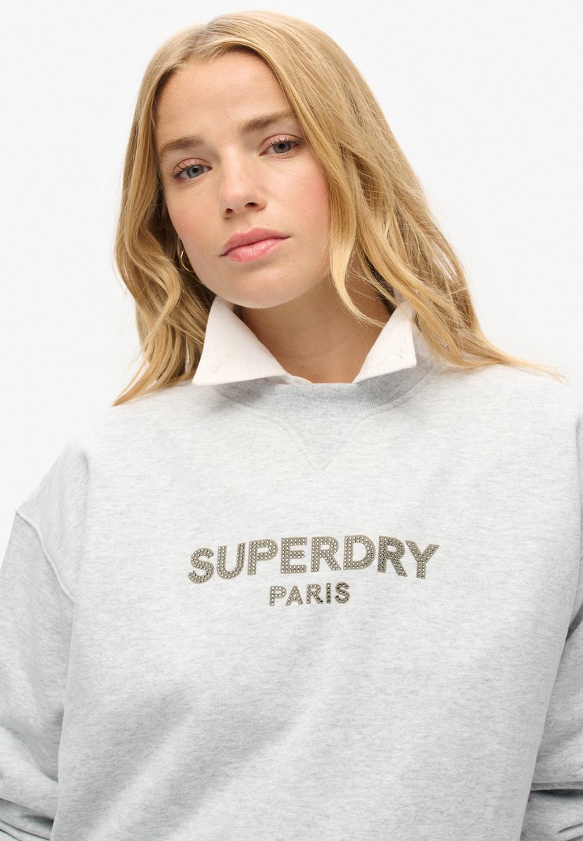 Superdry Luxe sportsweatshirt met ronde hals en losse pasvorm Dames Truien Grijs