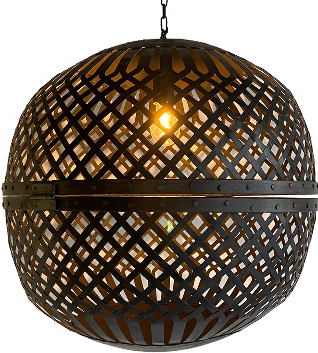 by Mooss - Hanglamp - Marrakech - ijzer - Vlechtwerk - Stoer - Bol - Ã˜ 60 cm
