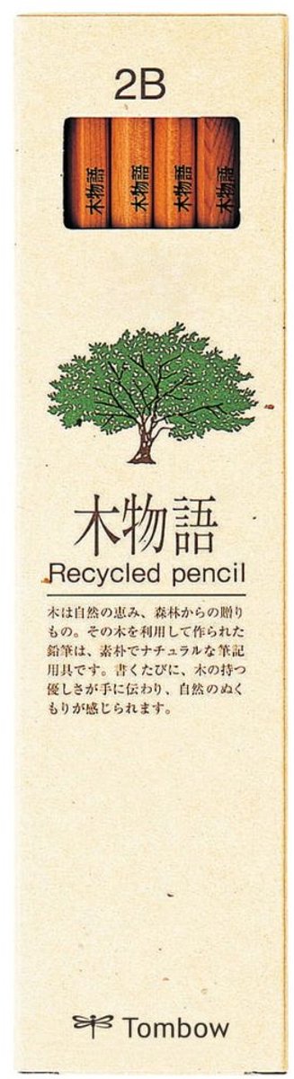 Tombow Recycled potloden - Grafietpotloden - 2B - 12 stuks